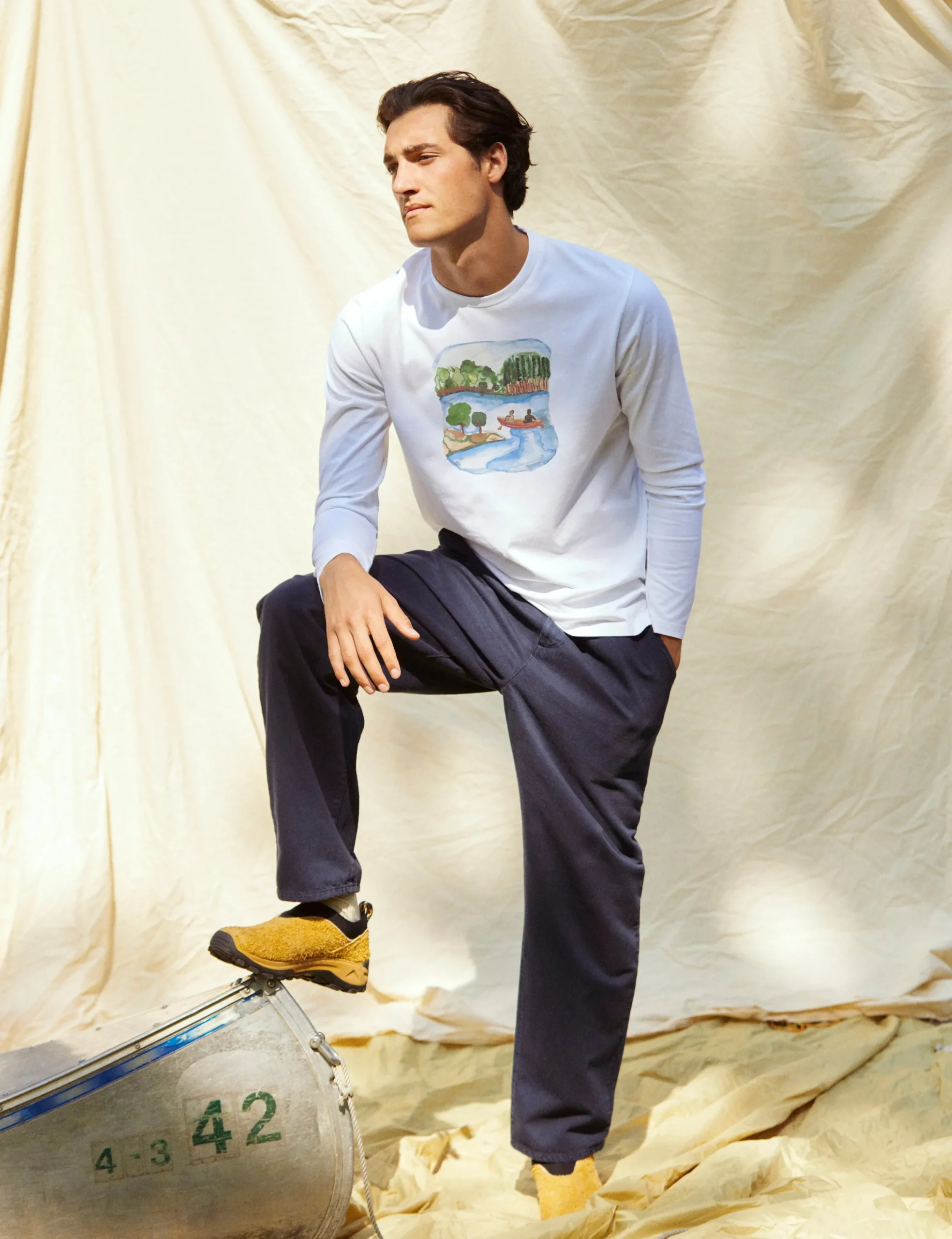 forét T-Shirts | CANOE LONGSLEEVE - WHITE