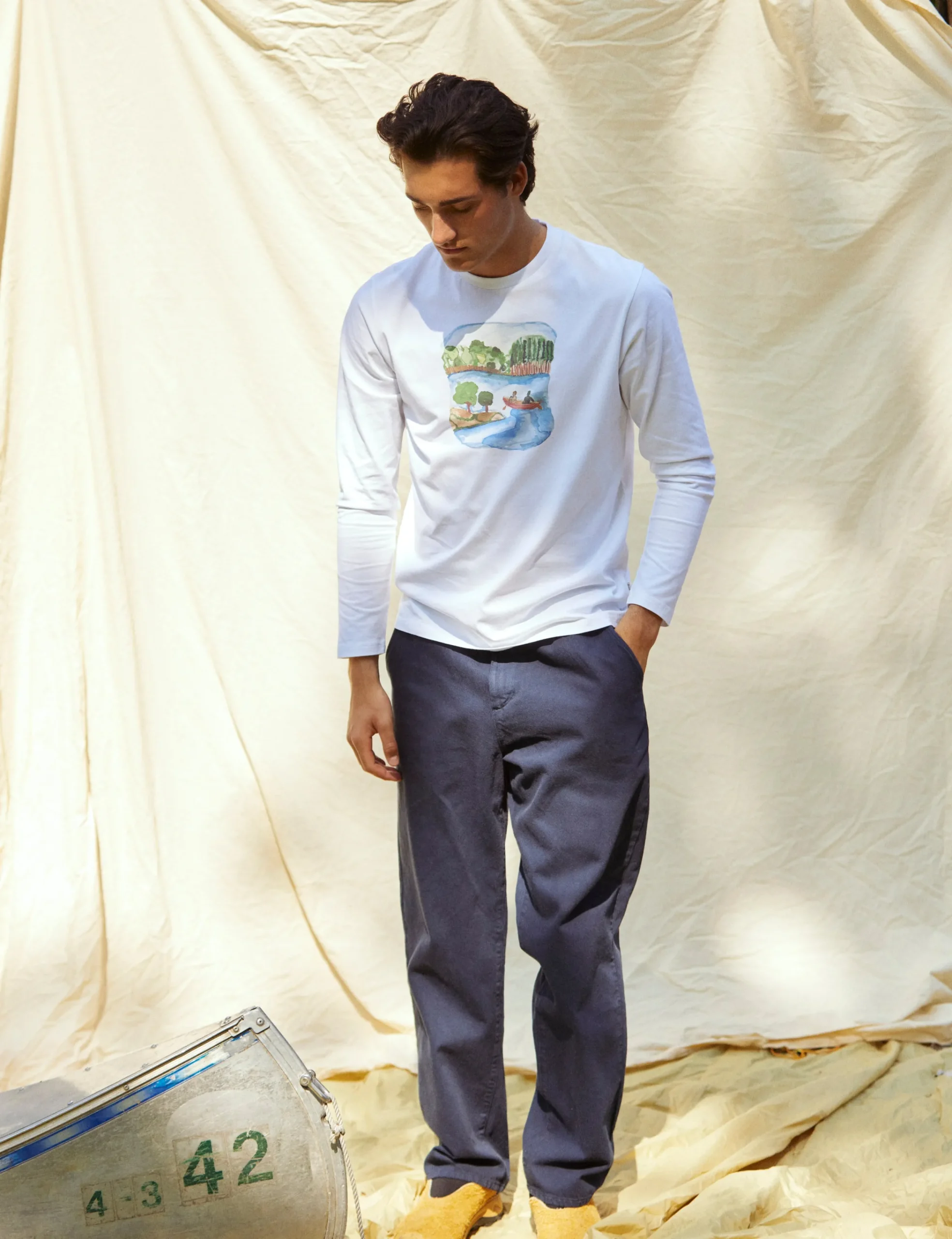 forét T-Shirts | CANOE LONGSLEEVE - WHITE