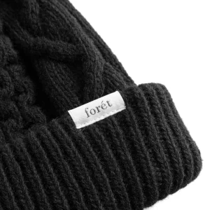 forét Beanies | HYBRID CABLE BEANIE - BLACK