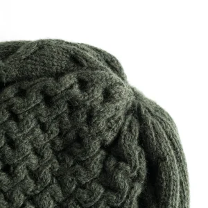 forét Beanies | Accessories | HYBRID CABLE BEANIE - DARK MOSS