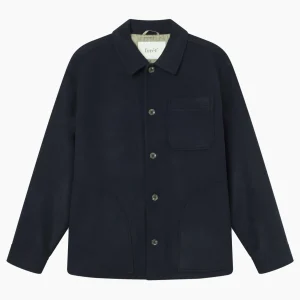 forét Overshirts | Jackets | LODGE WOOL JACKET - NAVY