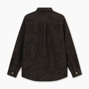 forét Shirts | Overshirts | MAP JACQUARD SHIRT - COLD BROWN